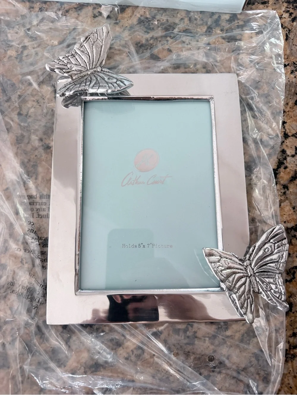 Butterfly Silver Tone Metal Matte Picture Frame 5
